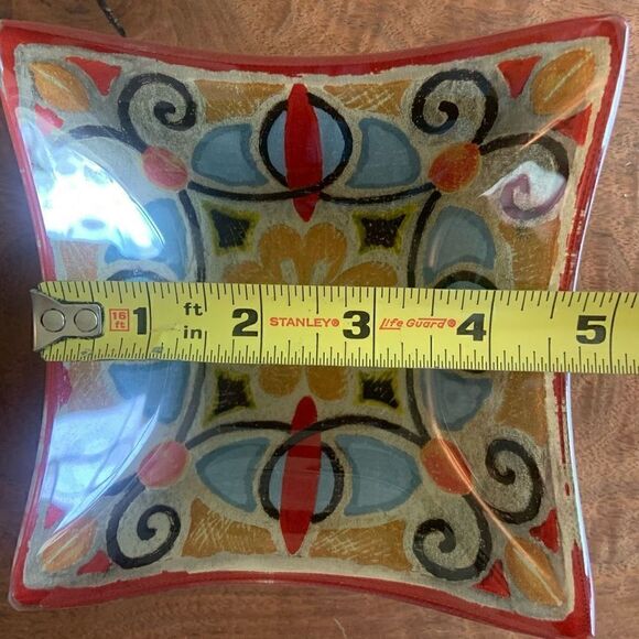 METAVERSE 4 Bohemian Rooster Tile Square III Daphne Brissonnet Glass Bowls - Picture 9 of 9